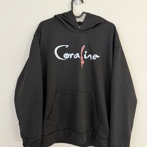 Coraline movie merch Black Crewneck Hoodie